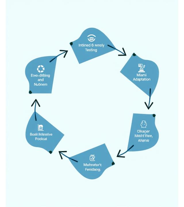 Infographic showing a six-step product testing process