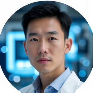 Dr. Joon Kim, a longevity specialist, in a clean lab environment