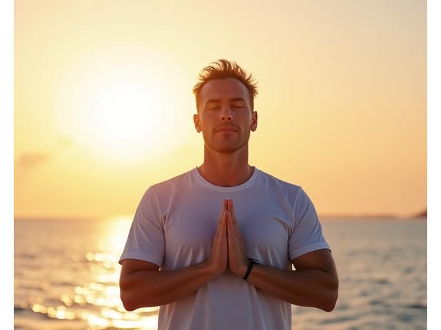 Mark Johnson embracing a serene outdoor yoga pose
